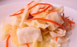 Salted cabbage, chopped into large pieces