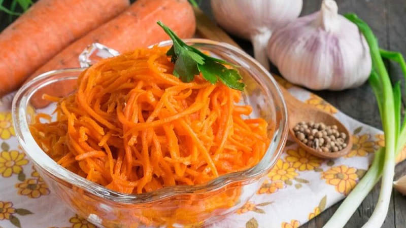 What is the calorie content of carrots in Korean and is it possible to eat it when losing weight