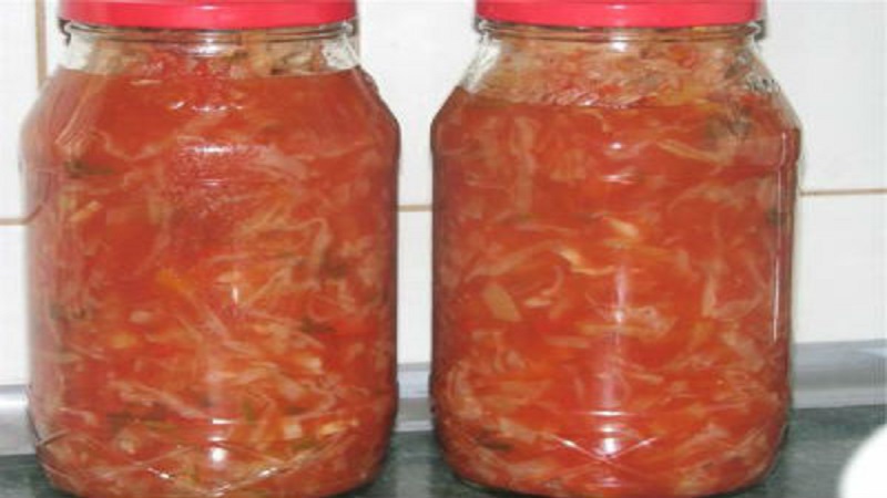 The best recipes for harvesting cabbage in tomato juice for the winter without sterilization