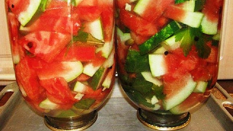 How to prepare salted watermelons in jars without sterilization