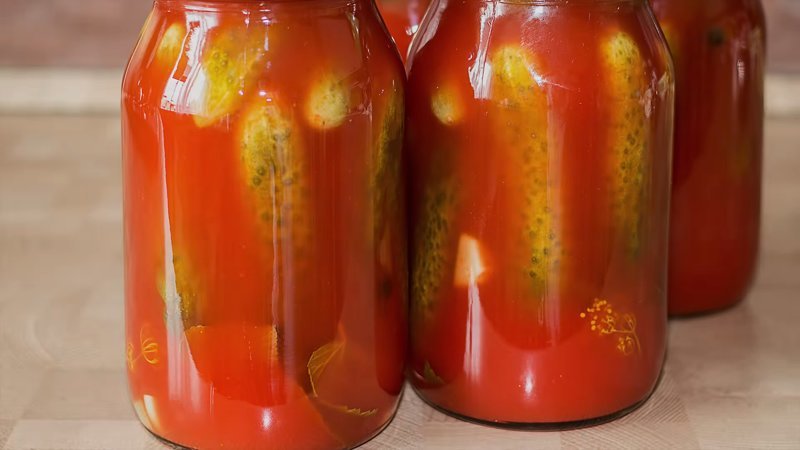 An easy way to make chili ketchup cucumbers without sterilizing