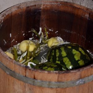 The classic recipe for watermelons soaked in a barrel at home and various options for additives