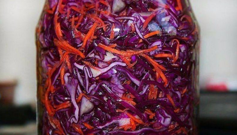 A selection of very tasty recipes for red cabbage for the winter in a jar