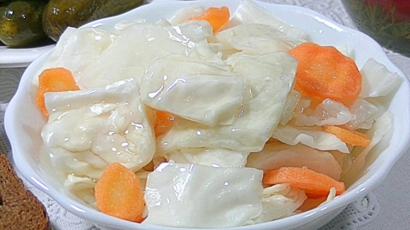 Salted cabbage, chopped into large pieces
