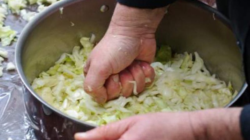 Is it possible to salt and ferment cabbage in a stainless saucepan