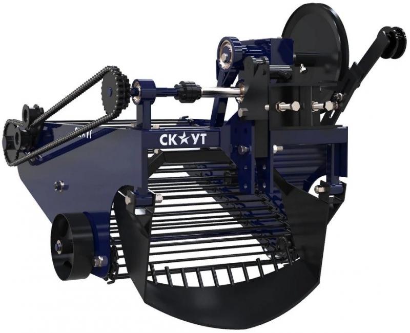 Types of potato diggers for a mini-tractor, principle of operation and selection criteria